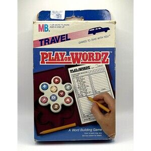 MB Play on Wordz Travel Size Word Building Game COMPLETE; ages 8+ 1+ players
